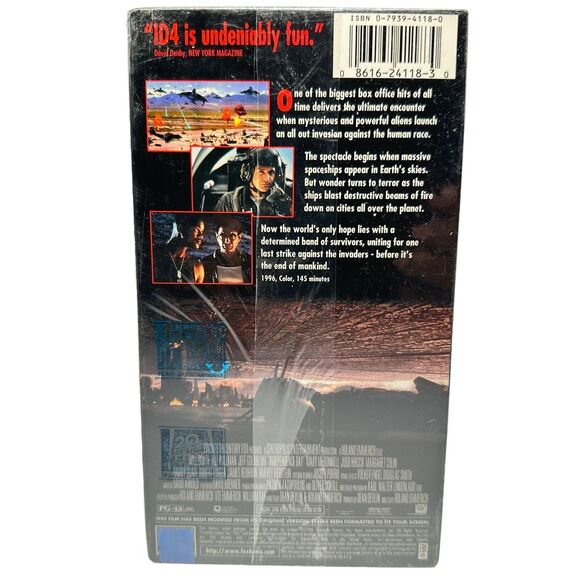 Independence Day (VHS, 1996, Lenticular Cover) New Factory Sealed w/Watermark - Picture 3 of 6